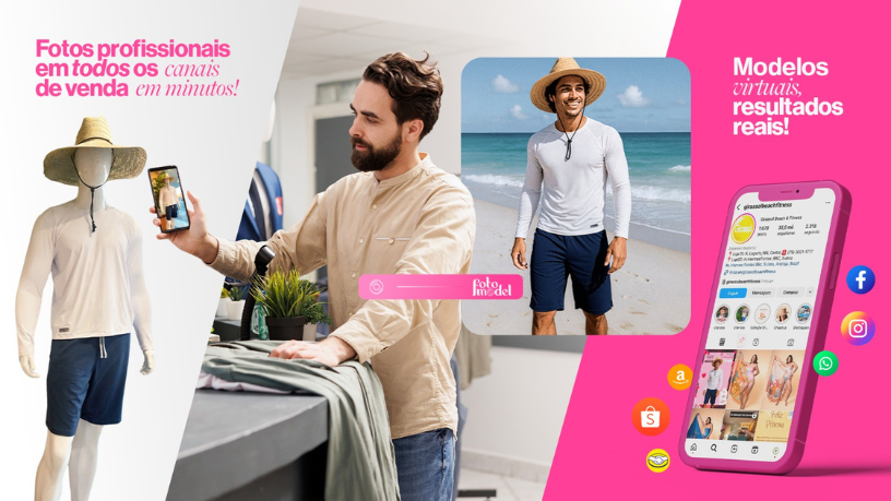 Com FotoModel, você transforma moda em histórias visuais que conectam e vendem.